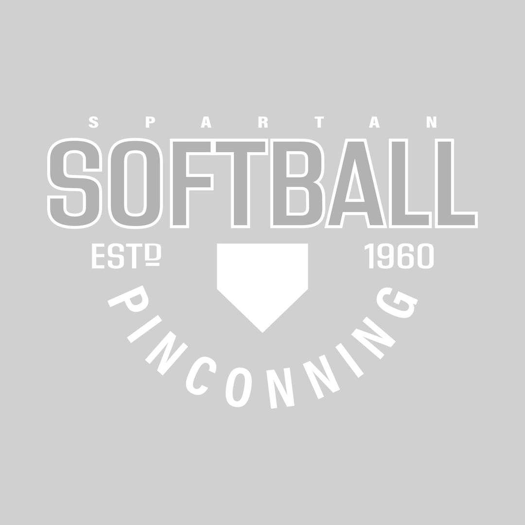 Pinconning Spartans - Softball - Softball with Established Year and Arched School Name