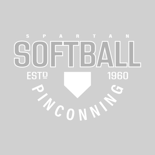 Pinconning Spartans - Softball - Softball with Established Year and Arched School Name