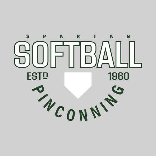 Pinconning Spartans - Softball - Softball with Established Year and Arched School Name