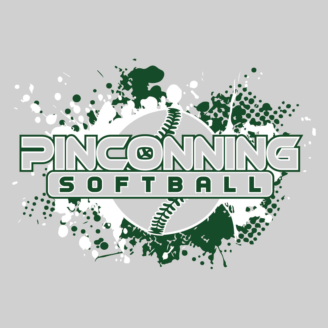 Pinconning - Softball - Softball with Paint Splatters