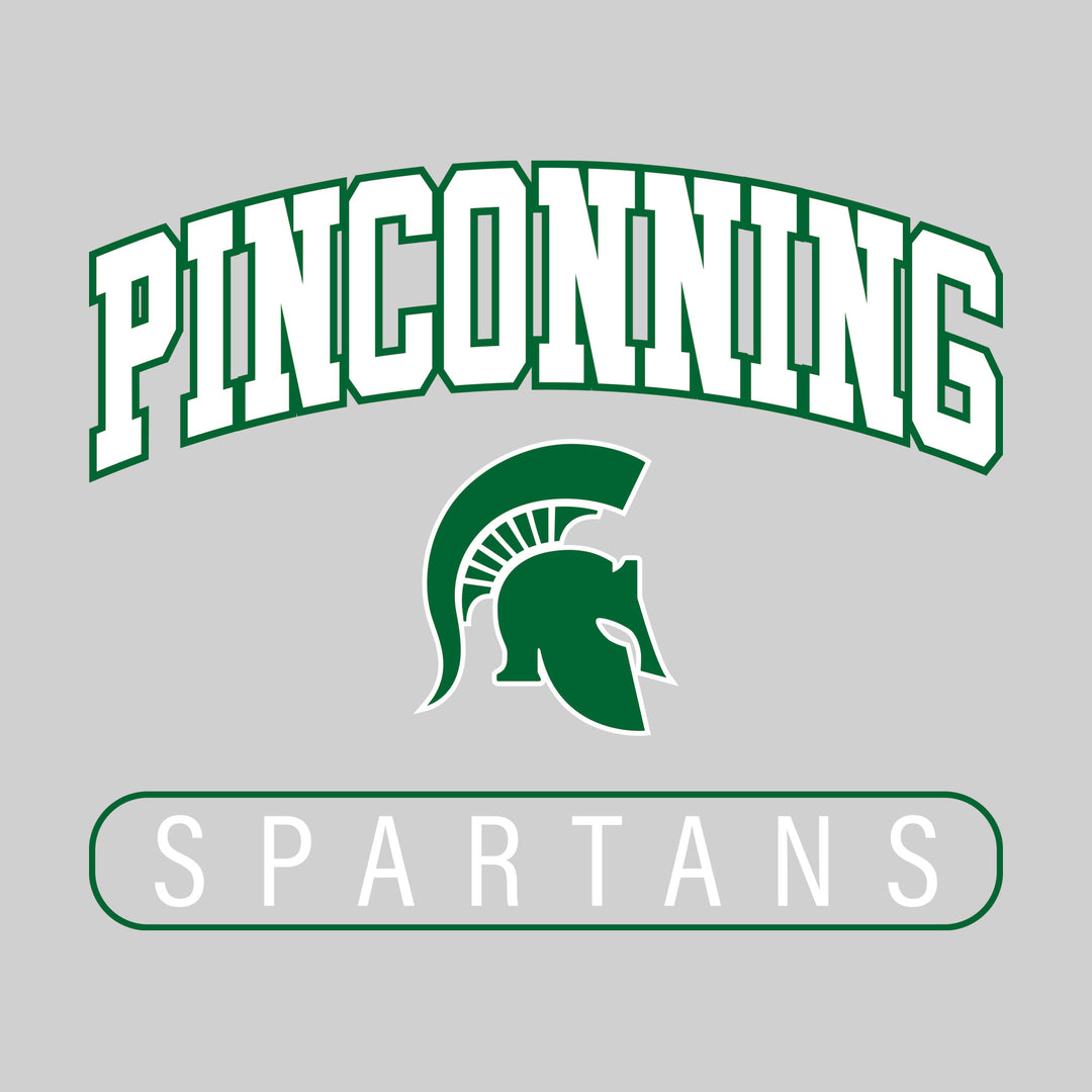 Pinconning Spartans - School Spirit Wear - Arched Pinconning with Mascot