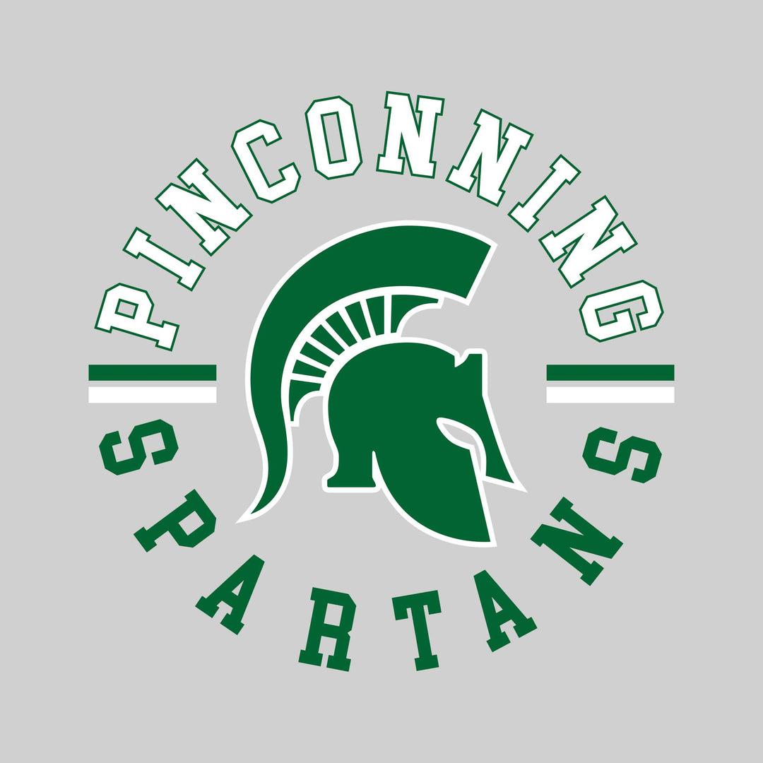 Pinconning Spartans - School Spirit Wear - Circular Text with Mascot