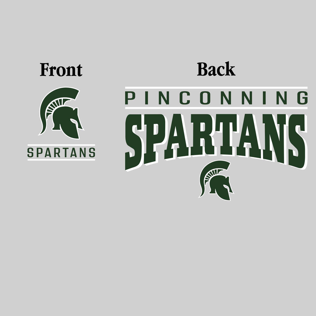 Pinconning Spartans - Spirit Wear - Mascot Over Bracketed Name