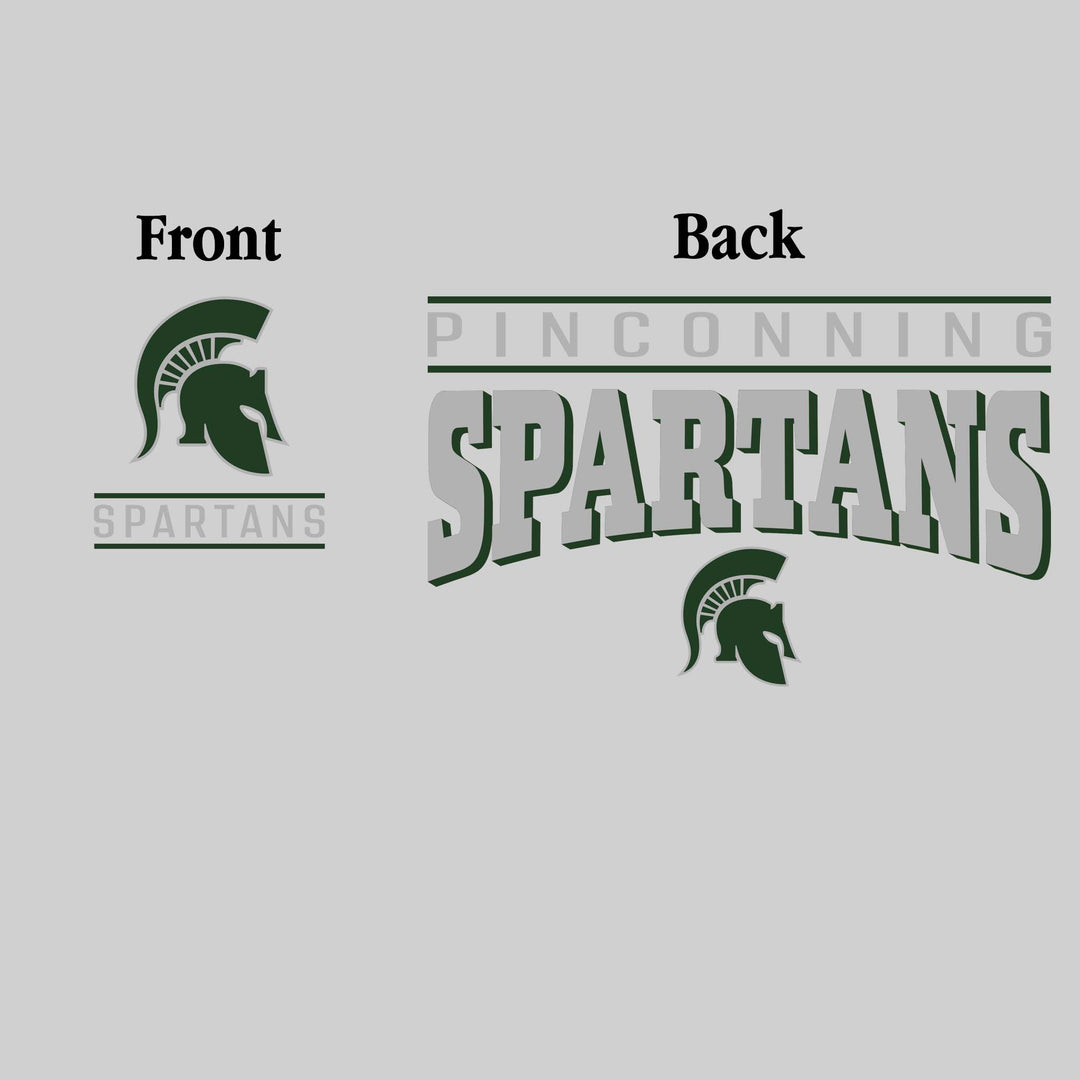 Pinconning Spartans - Spirit Wear - Mascot Over Bracketed Name