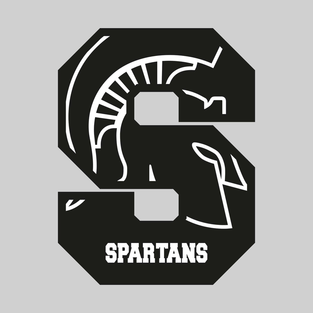 Pinconning Spartans - Spirit Wear - Oversized Letter with Mascot Inset