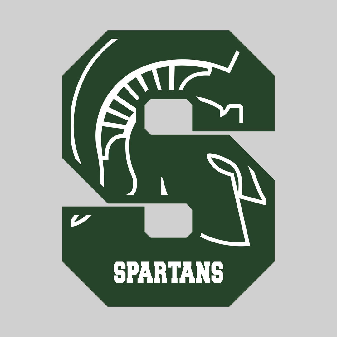 Pinconning Spartans - Spirit Wear - Oversized Letter with Mascot Inset