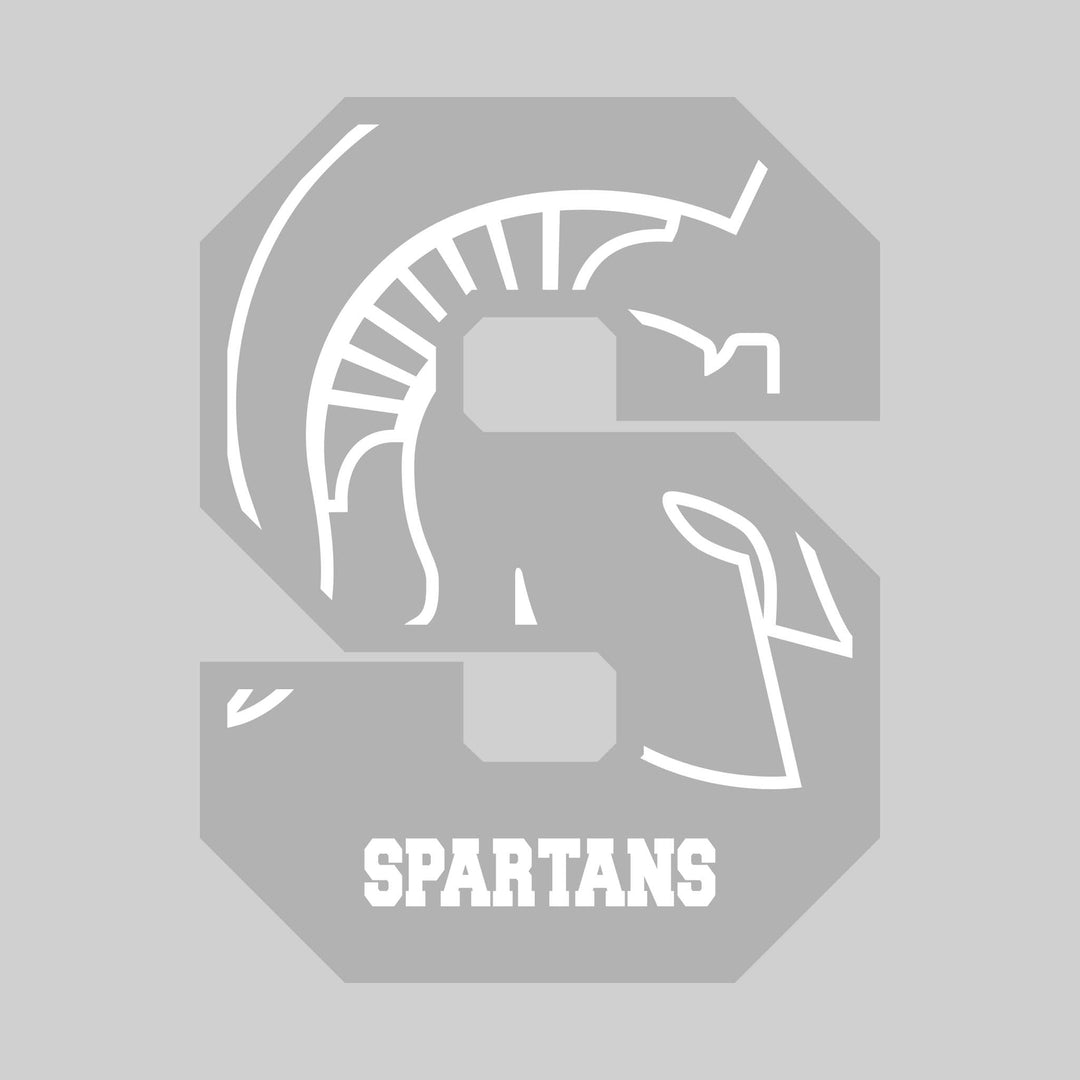 Pinconning Spartans - Spirit Wear - Oversized Letter with Mascot Inset