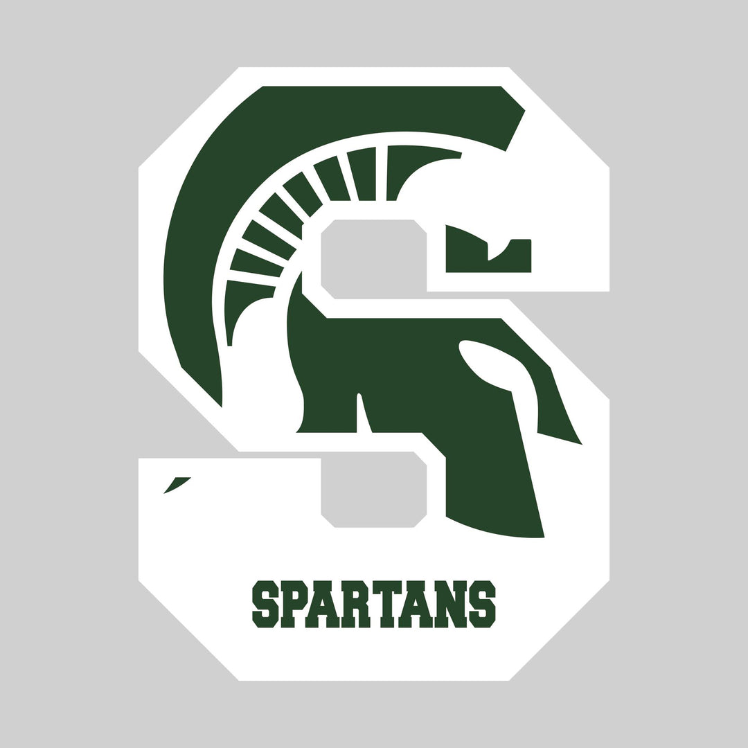 Pinconning Spartans - Spirit Wear - Oversized Letter with Mascot Inset