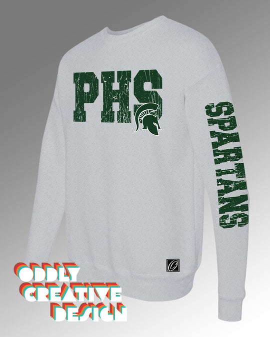 School Acronym with Mascot - Distressed - with Sleeve Print