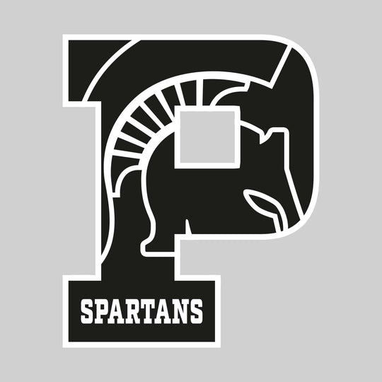 Pinconning Spartans - Spirit Wear - P with Inset Mascot and Mascot Name