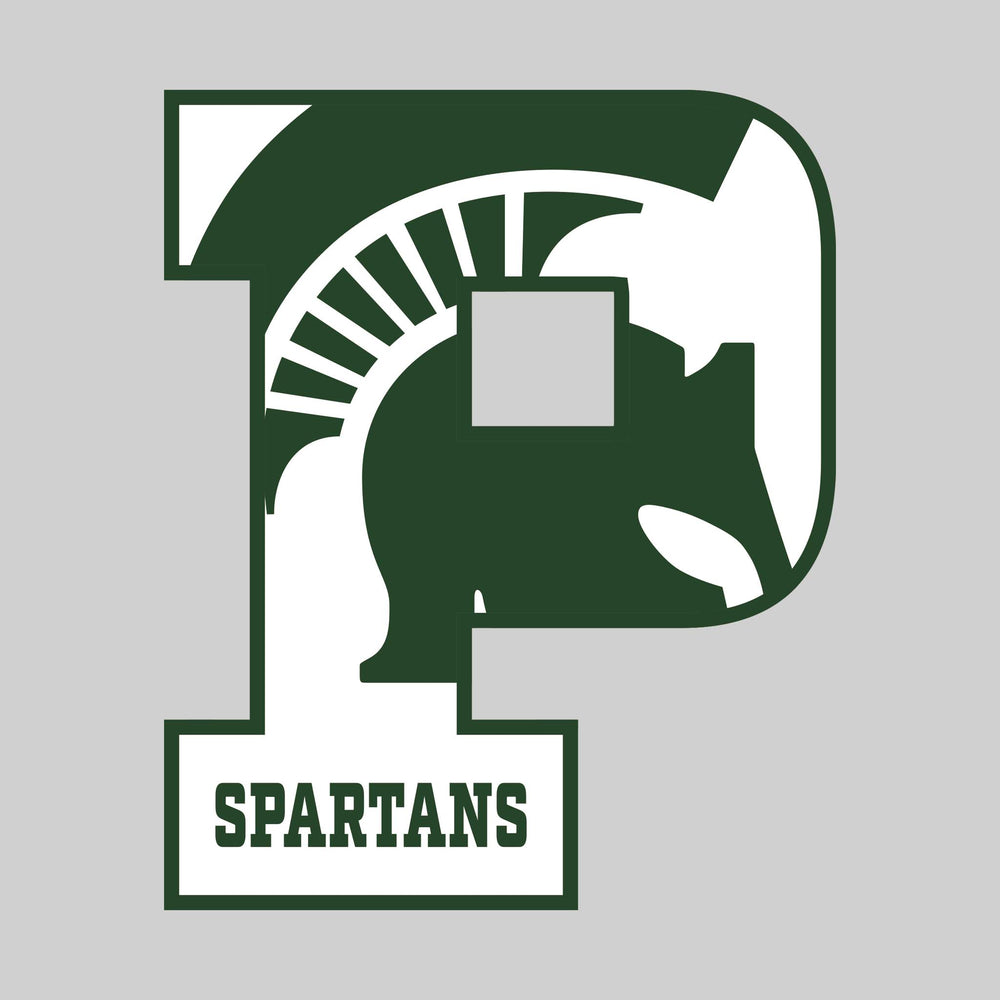 Pinconning Spartans - Spirit Wear - P with Inset Mascot and Mascot Name