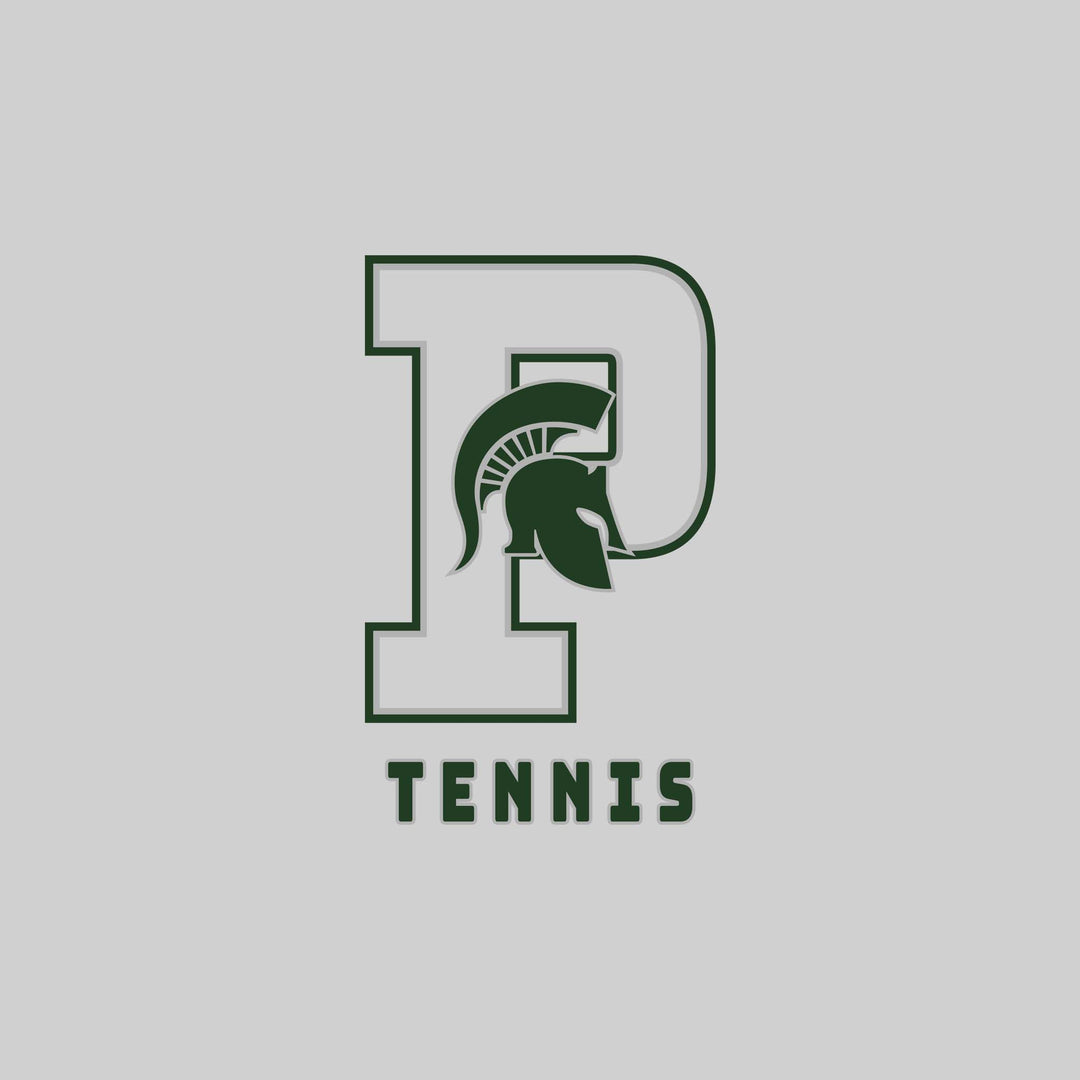 Pinconning Spartans - Tennis - Outlined Letters Over Tennis