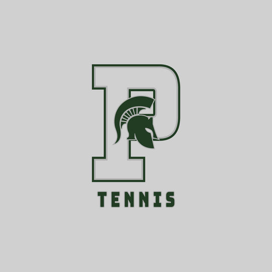 Pinconning Spartans - Tennis - Outlined Letters Over Tennis