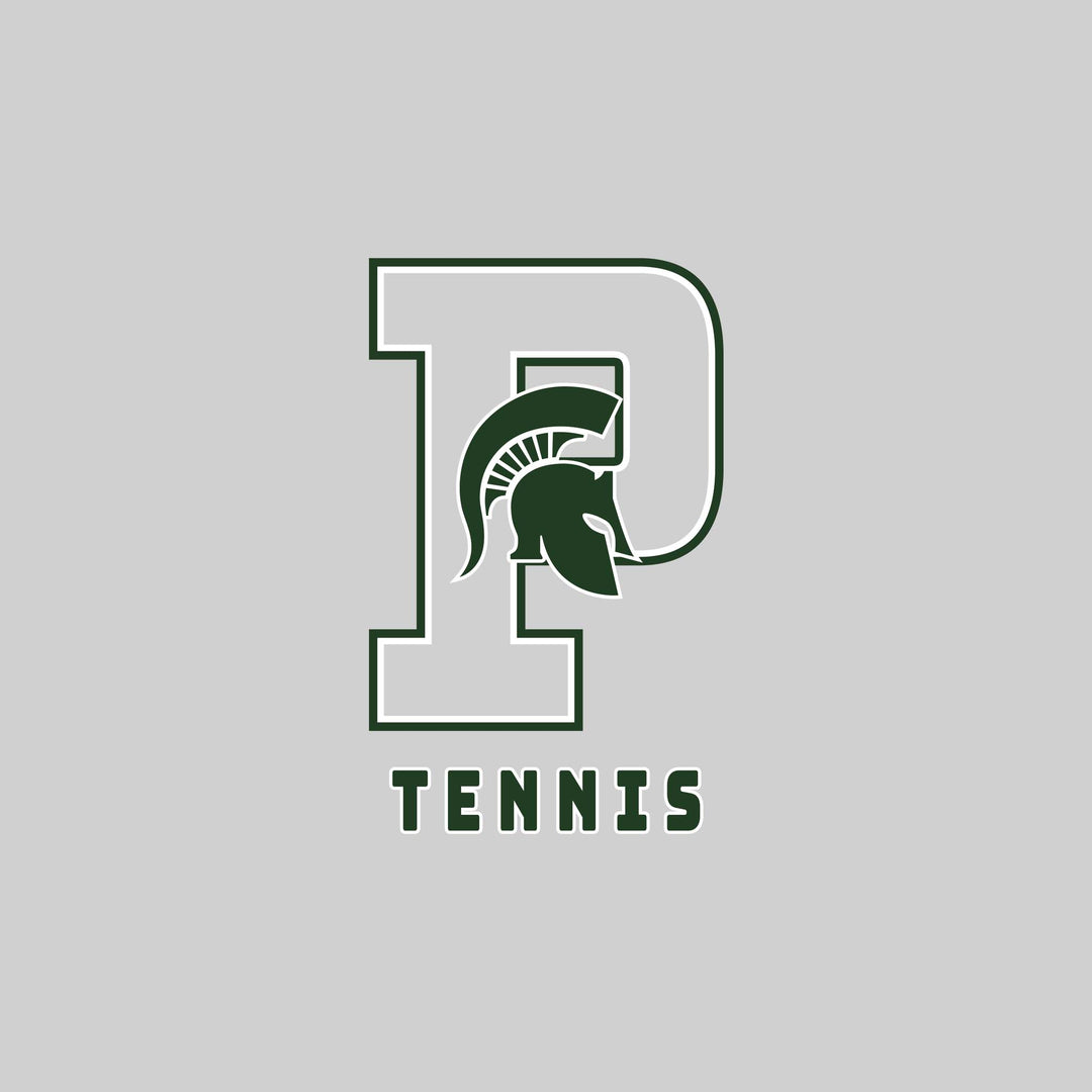 Pinconning Spartans - Tennis - Outlined Letters Over Tennis