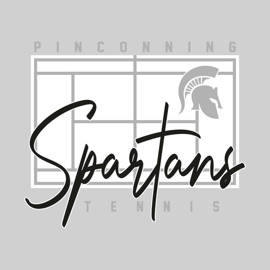 Pinconning Spartans - Tennis - Tennis Court with School Name and Mascot