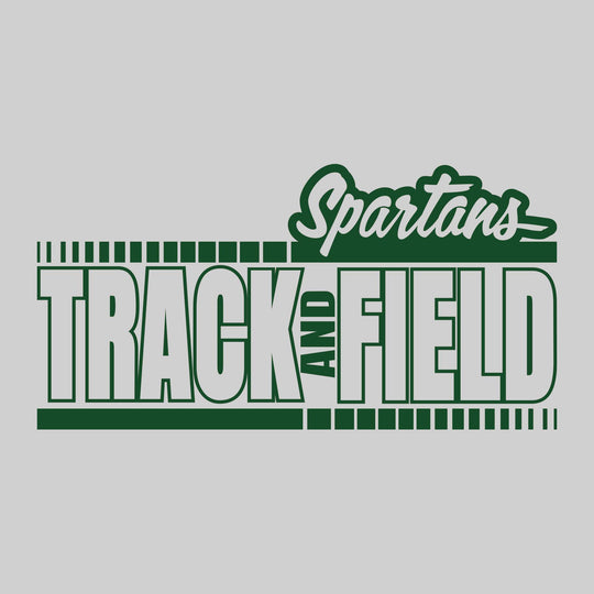 Pinconning Spartans - Track & Field - Outlined Track & Field with Dotted Lines