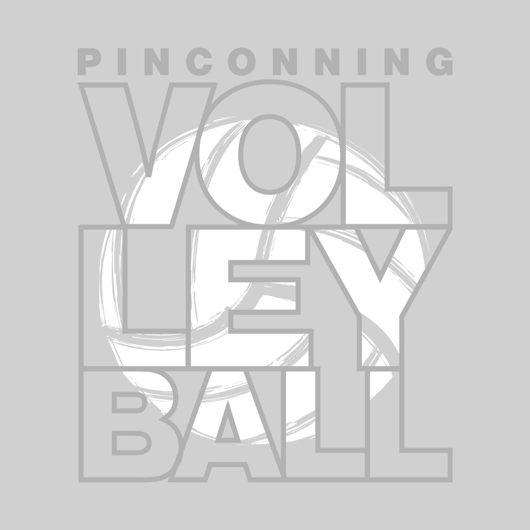 Pinconning Spartans - Volleyball - Stacked Letters with Sketched Volleyball Inset