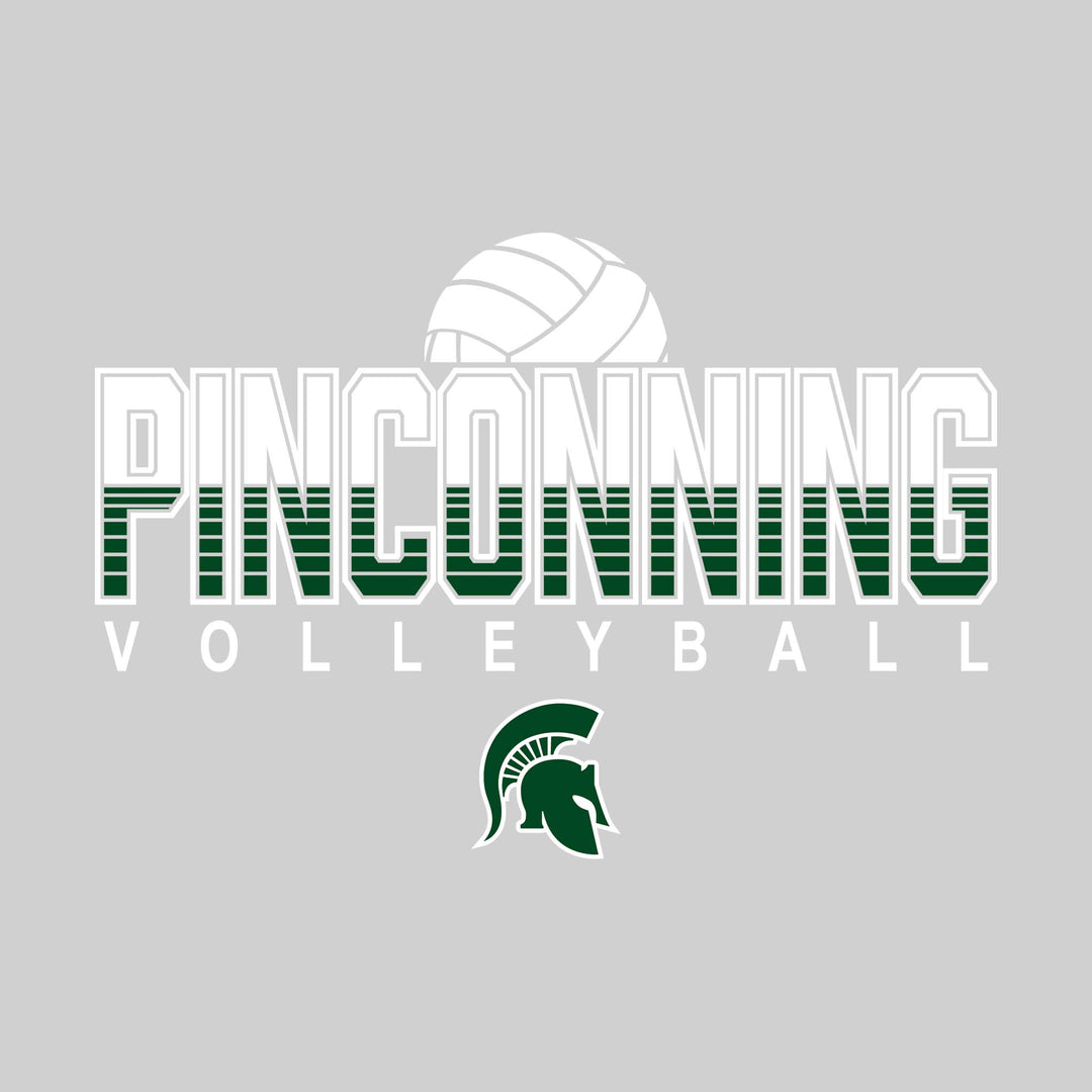 Pinconning Spartans - Volleyball - Striped Pinconning with Mascot
