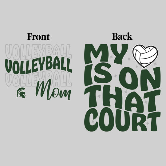 Pinconning Spartans - Volleyball - Volleyball Mom - My Heart is on That Court