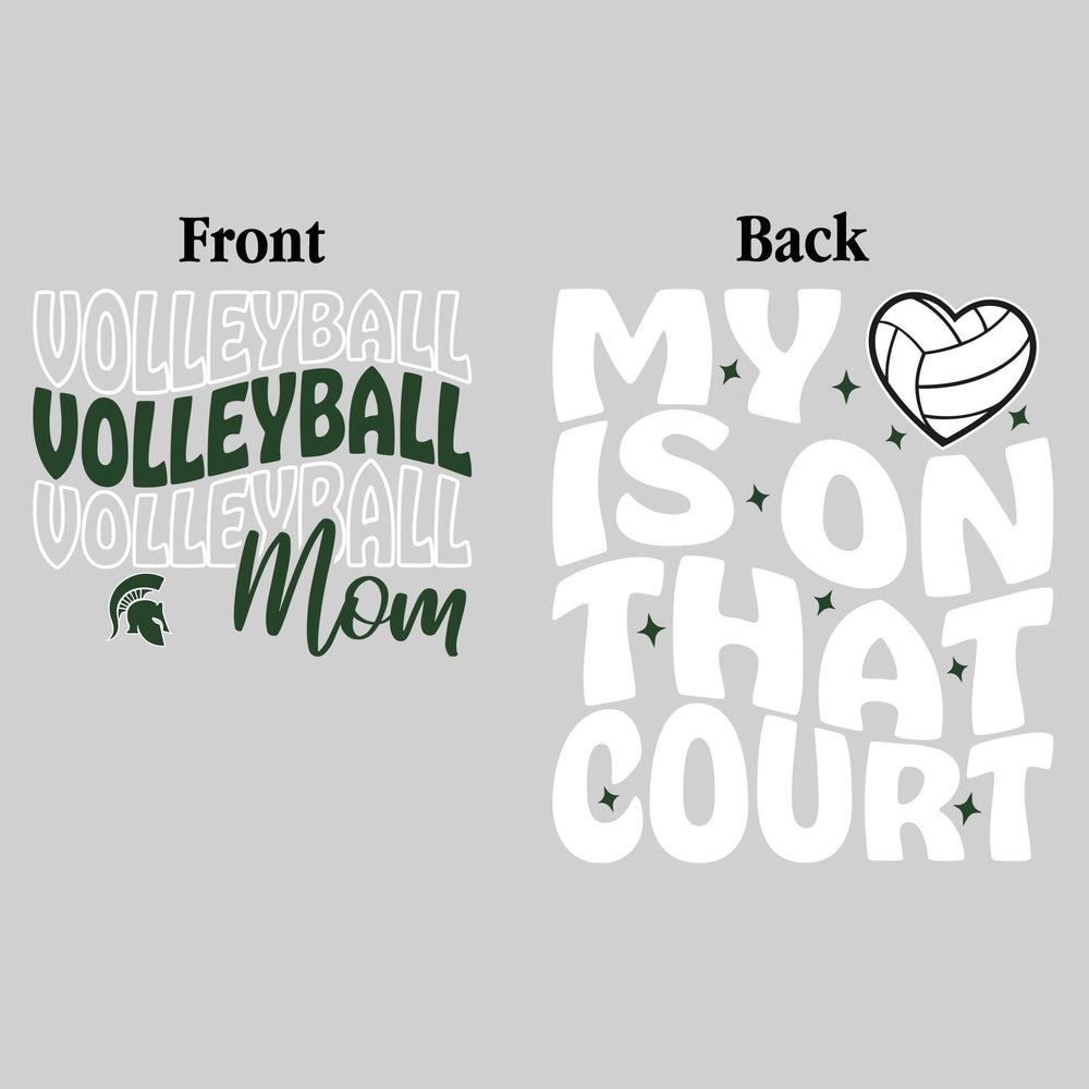 Pinconning Spartans - Volleyball - Volleyball Mom - My Heart is on That Court