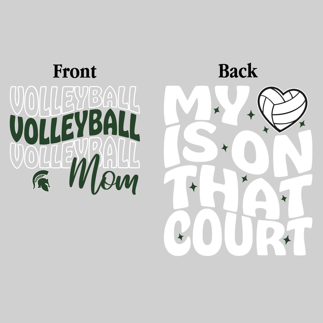 Pinconning Spartans - Volleyball - Volleyball Mom - My Heart is on That Court