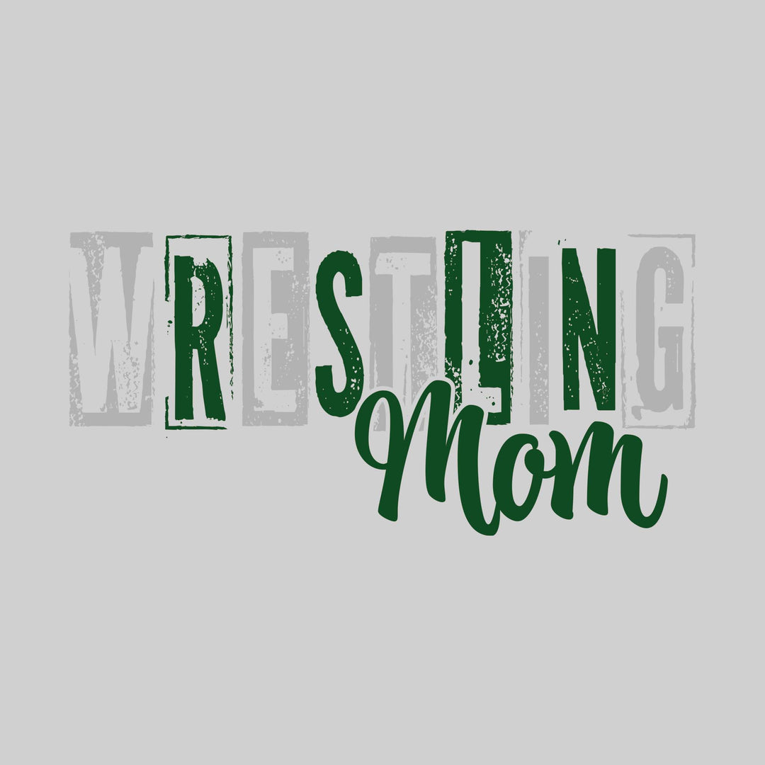 Pinconning Spartans - Wrestling - Wrestling Mom - Eroded Stenciled Letters