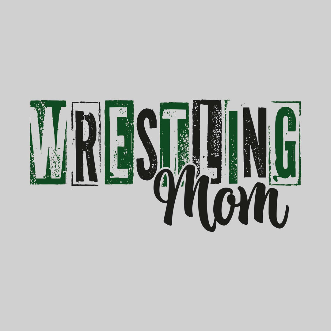 Pinconning Spartans - Wrestling - Wrestling Mom - Eroded Stenciled Letters