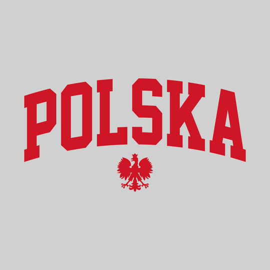 Polska - Arched Athletic Text with Polska Eagle