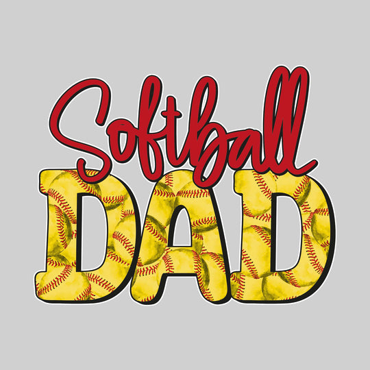 Softball Dad - Softballs Inset in Text