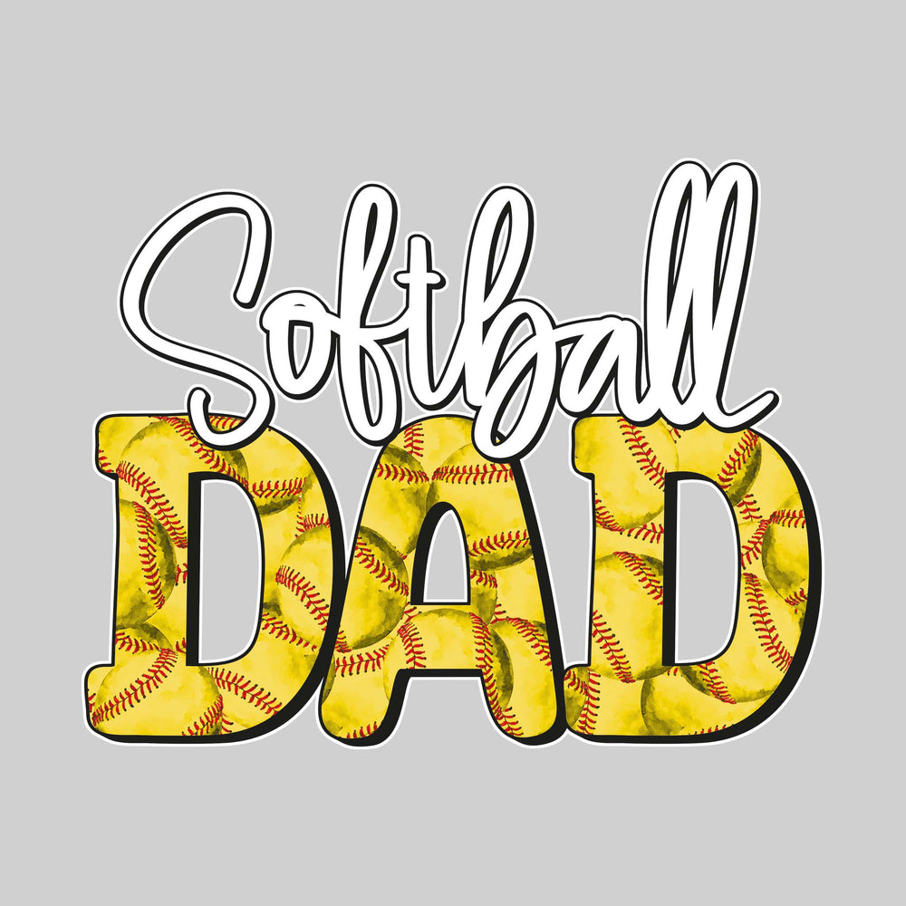 Softball Dad - Softballs Inset in Text