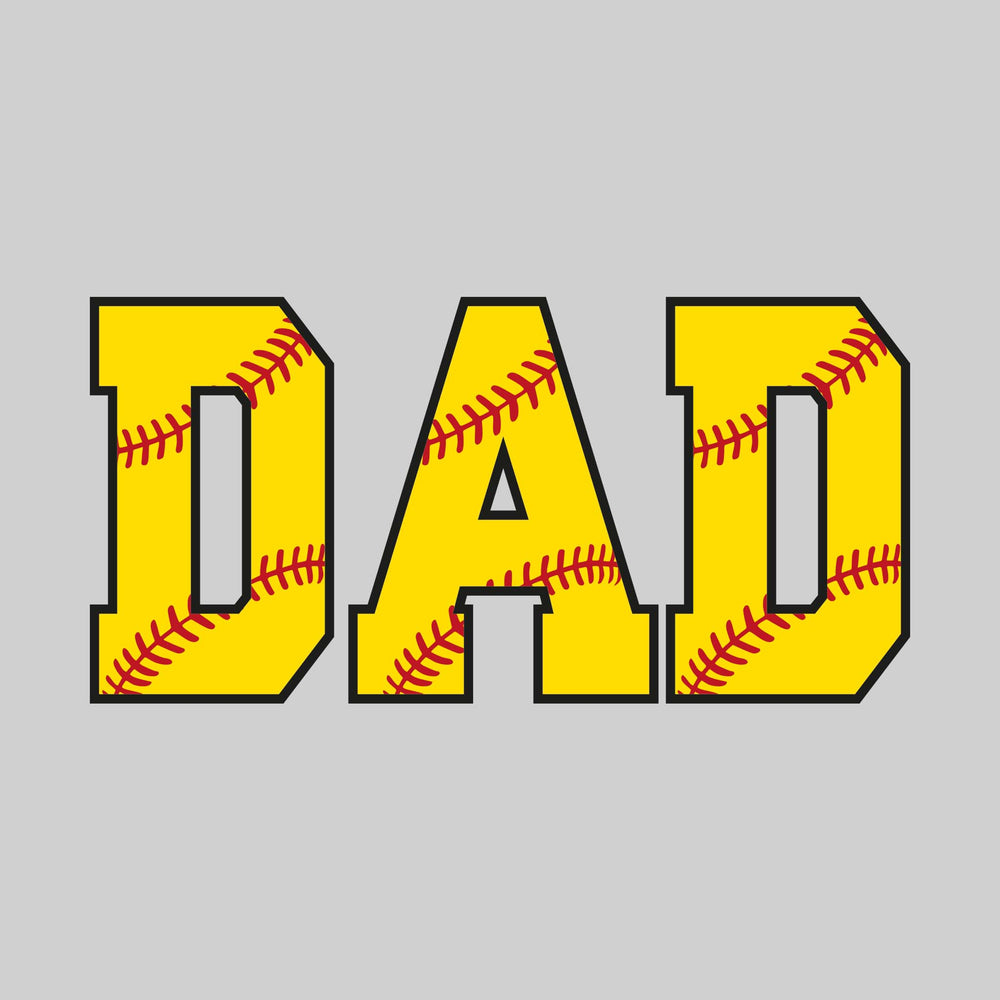Softball Dad - Stitches Inset in Text