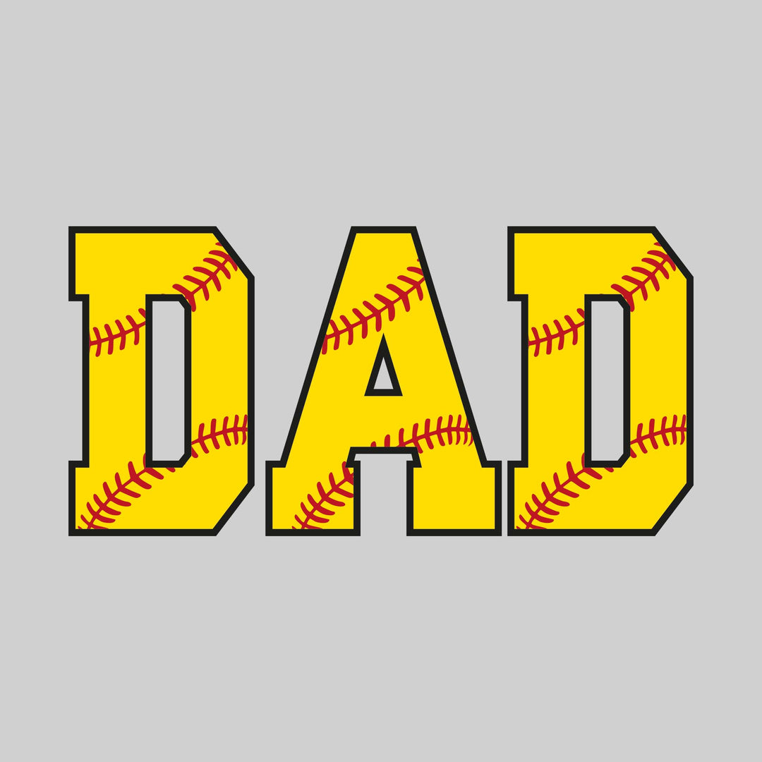 Softball Dad - Stitches Inset in Text