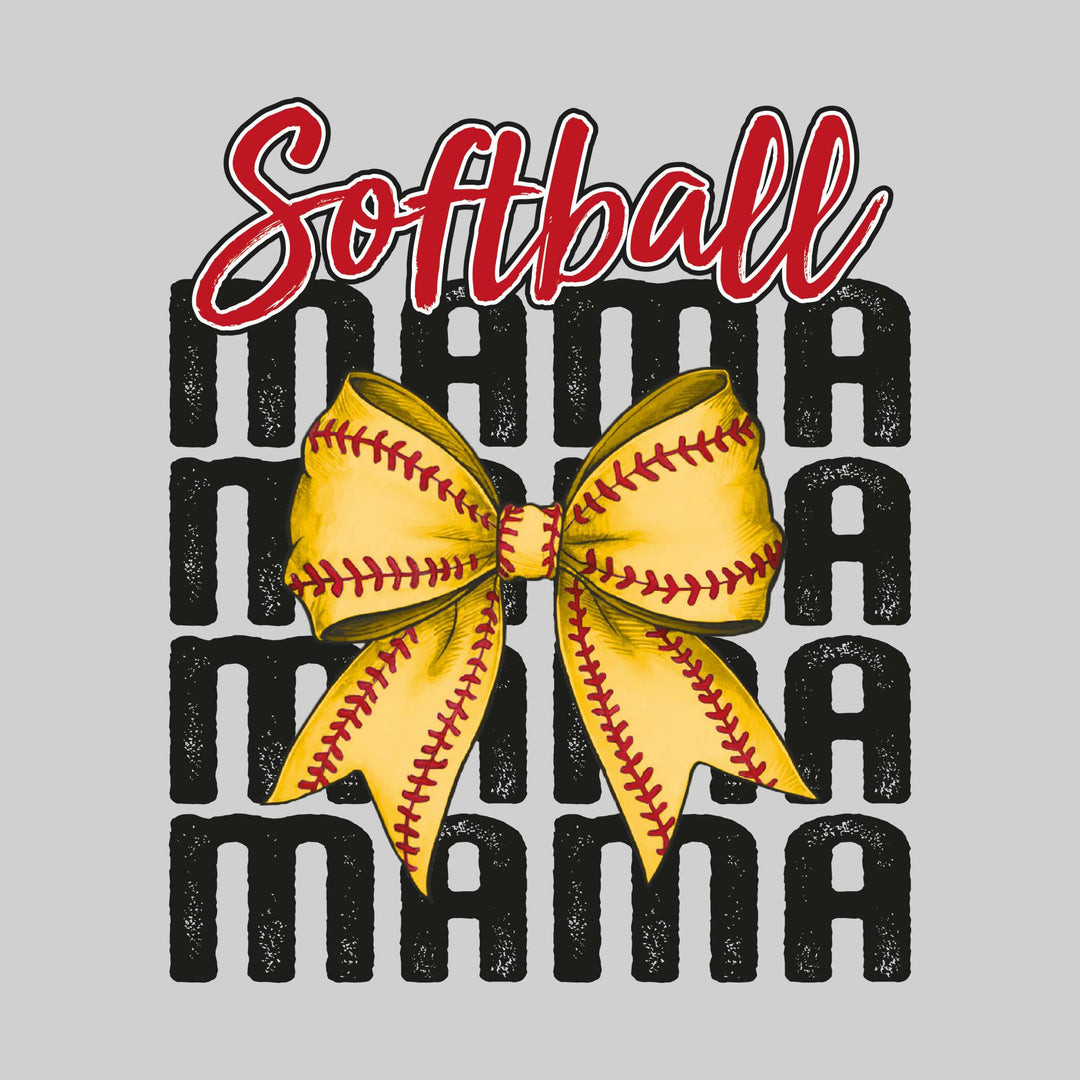 Softball Mama - Mama Repeated with Bow