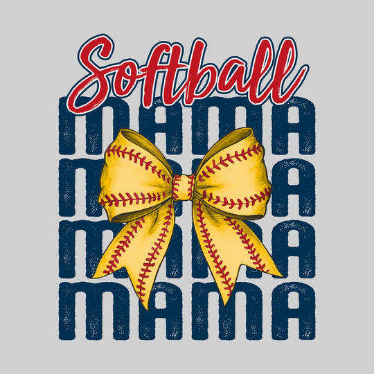 Softball Mama - Mama Repeated with Bow