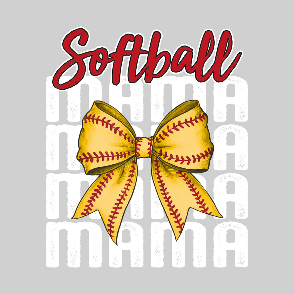 Softball Mama - Mama Repeated with Bow
