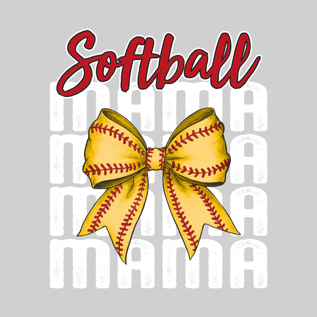 Softball Mama - Mama Repeated with Bow