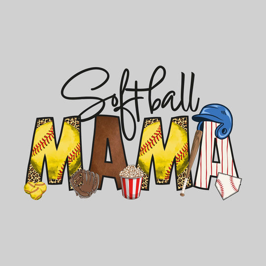 Softball Mama - Softballs & Leopard Print