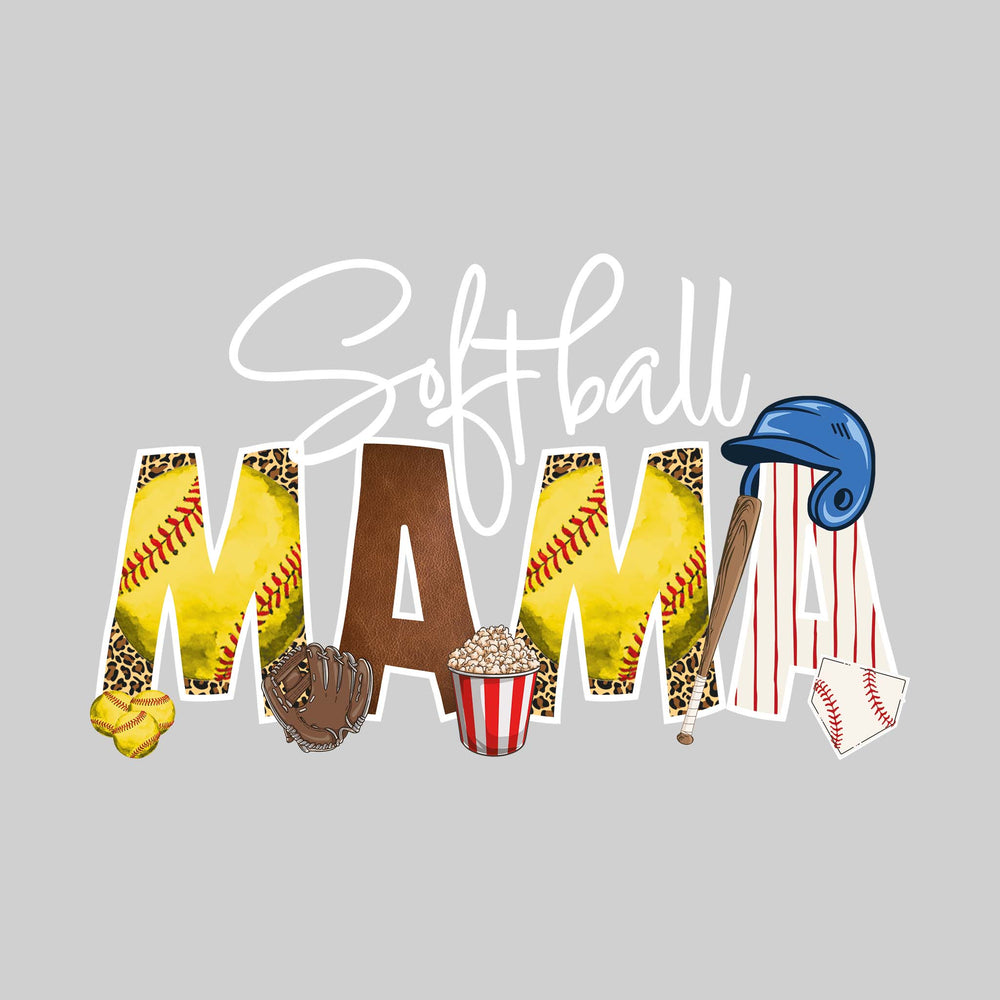 Softball Mama - Softballs & Leopard Print