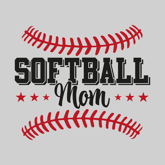 Softball Mom - Text Between Softball Stitches