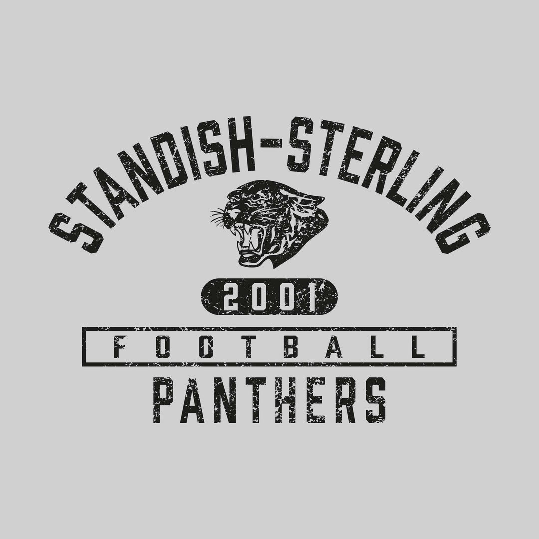 Standish-Sterling - Football - Arched School Name Over Mascot - Distressed