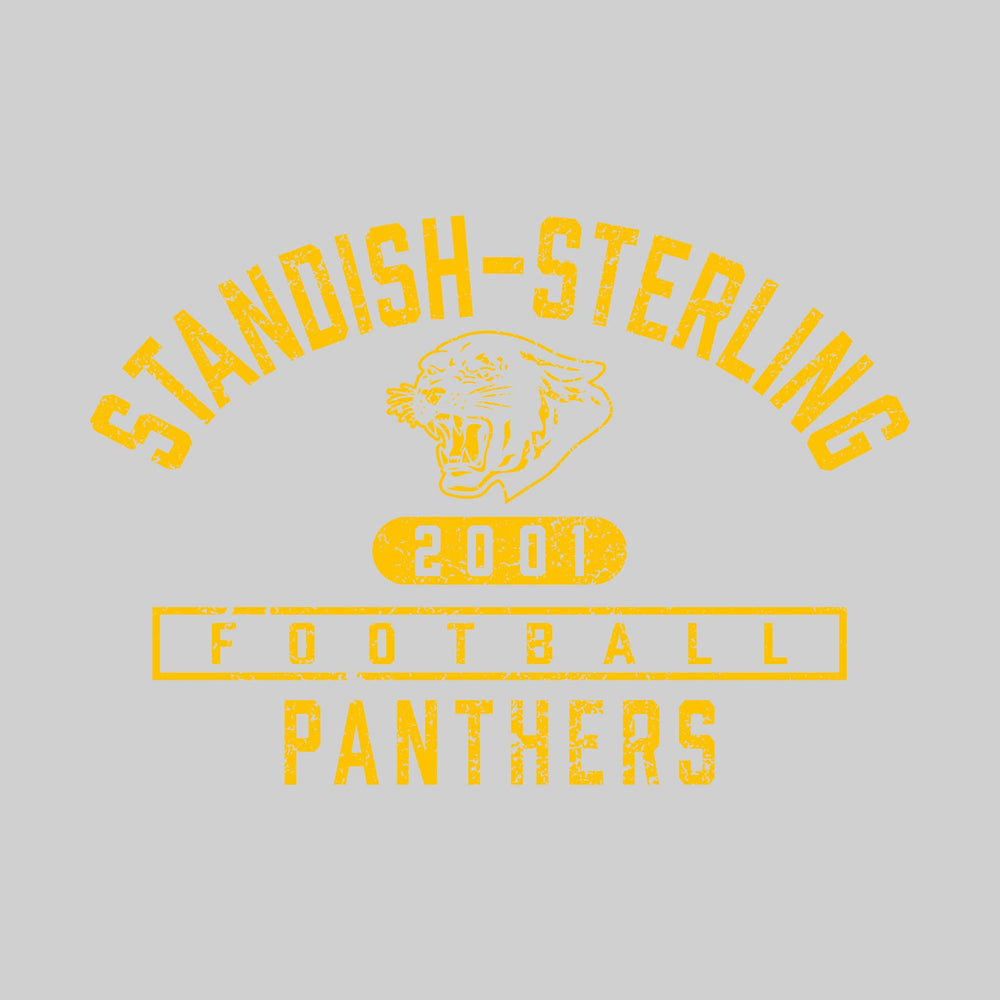 Standish-Sterling - Football - Arched School Name Over Mascot - Distressed