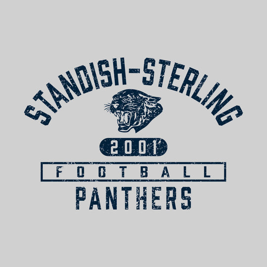 Standish-Sterling - Football - Arched School Name Over Mascot - Distressed