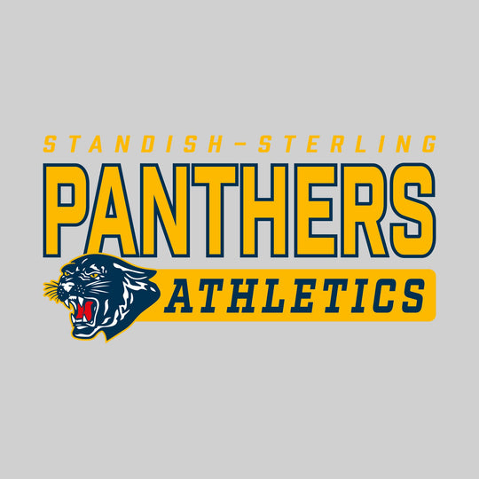 Standish-Sterling Panthers - Athletics - Outlined Mascot Name with Mascot &amp; Athletics