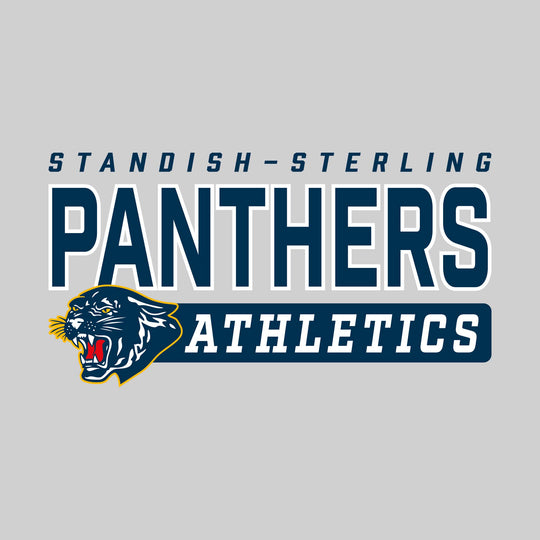 Standish-Sterling Panthers - Athletics - Outlined Mascot Name with Mascot &amp; Athletics