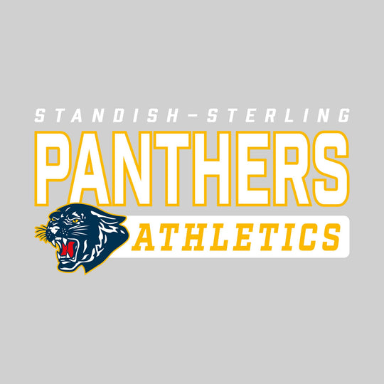 Standish-Sterling Panthers - Athletics - Outlined Mascot Name with Mascot &amp; Athletics