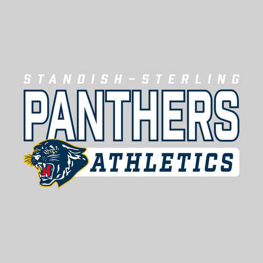 Standish-Sterling Panthers - Athletics - Outlined Mascot Name with Mascot &amp; Athletics