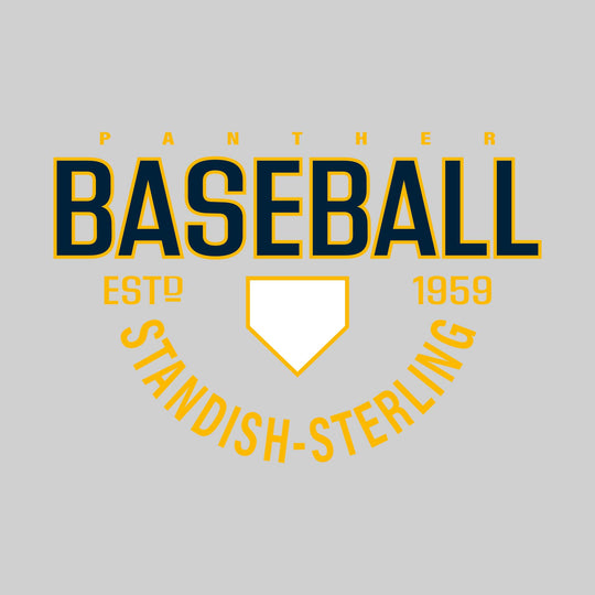 Standish-Sterling Panthers - Baseball - Baseball with Established Year and Arched School Name