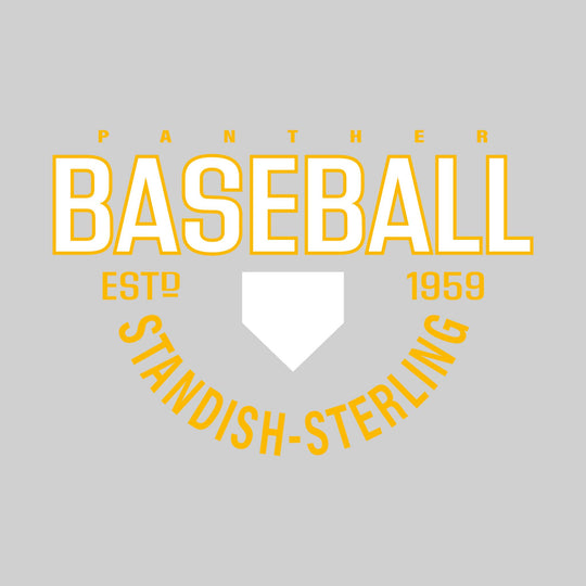 Standish-Sterling Panthers - Baseball - Baseball with Established Year and Arched School Name