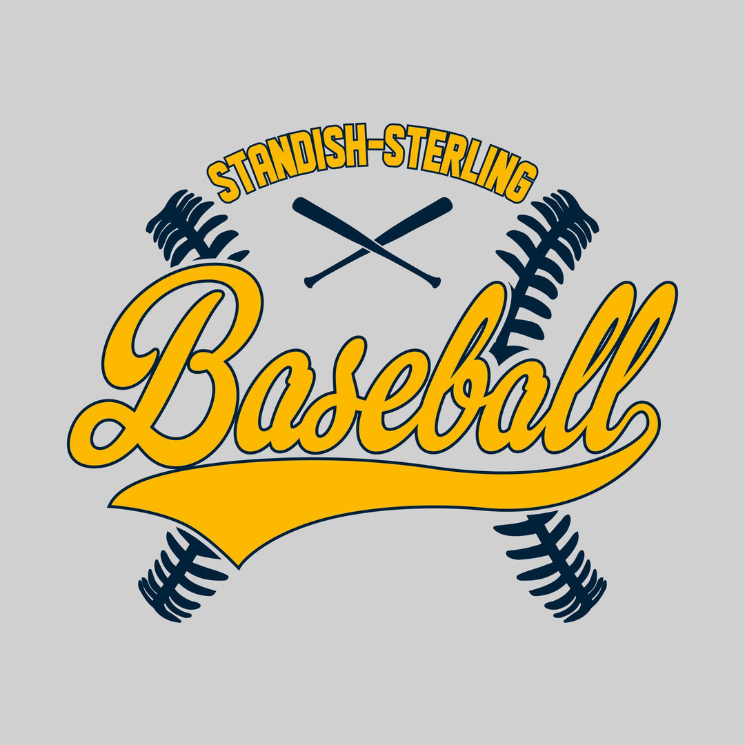 Standish-Sterling Panthers - Baseball - Cursive Baseball with Stitches & Crossed Bats