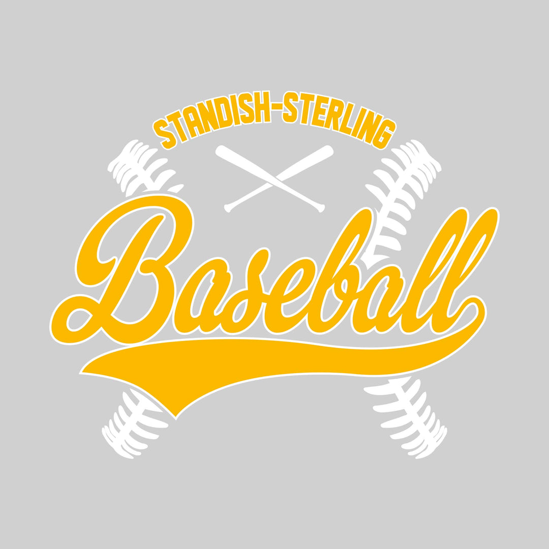 Standish-Sterling Panthers - Baseball - Cursive Baseball with Stitches & Crossed Bats